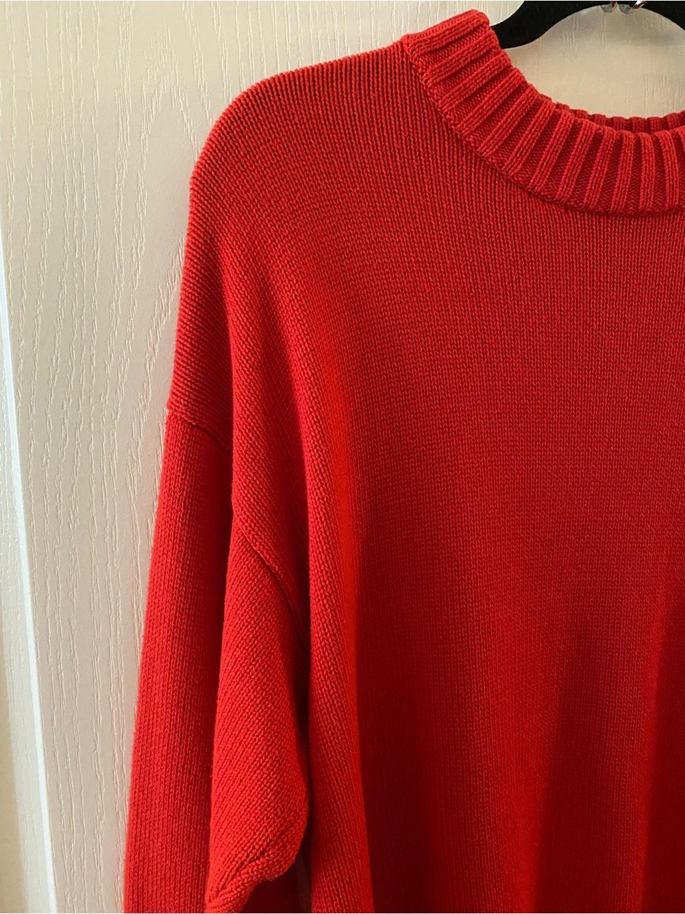 DONNI. Cotton & Cashmere Crewneck Sweater in Tomato - S